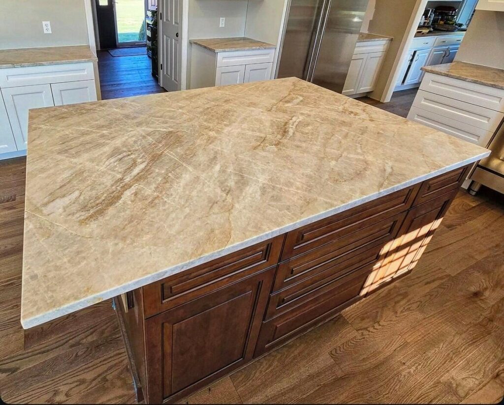 quartzite-kitchen-island-countertop-install-toledo-TCC